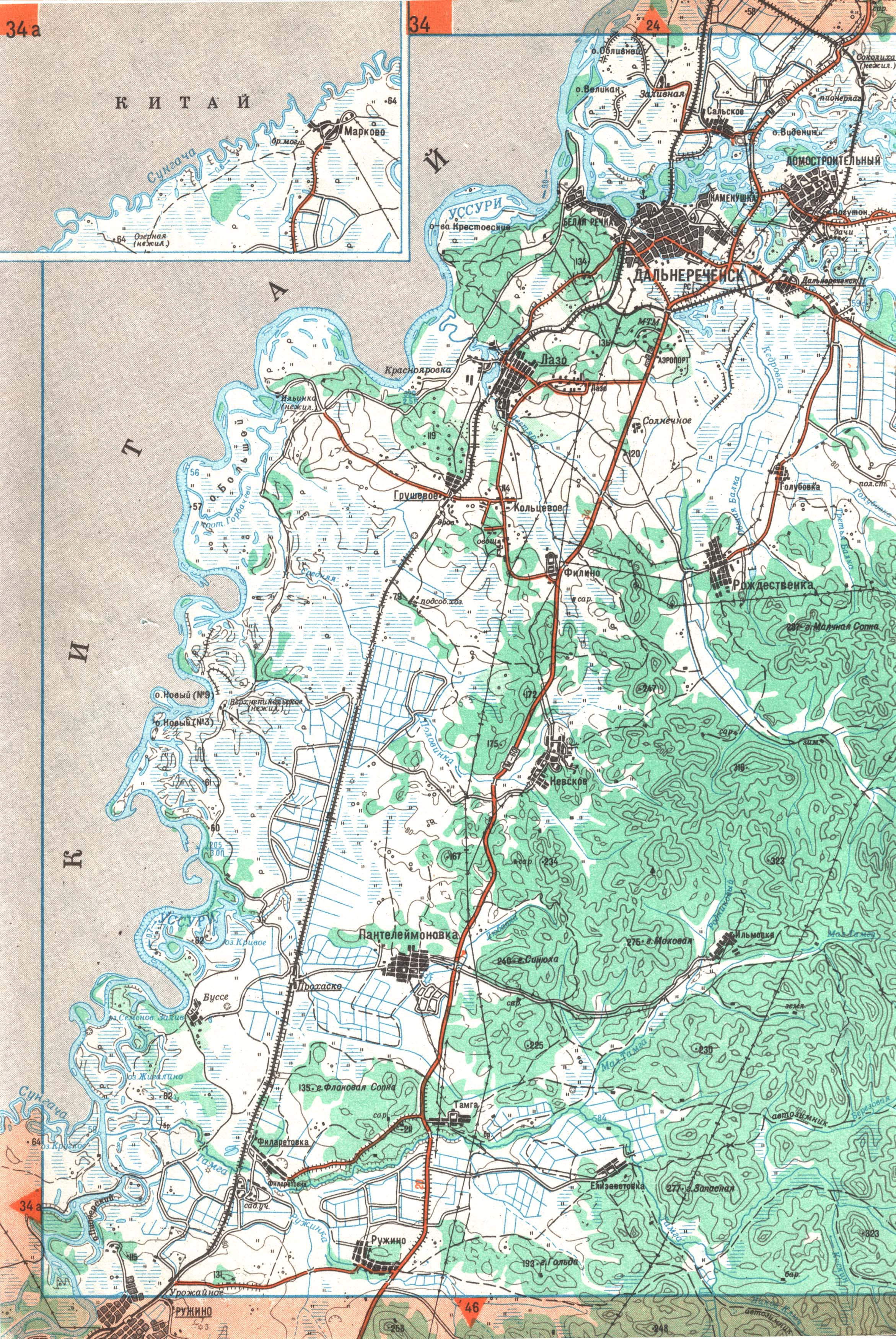 Карта приморский край топографическая карта